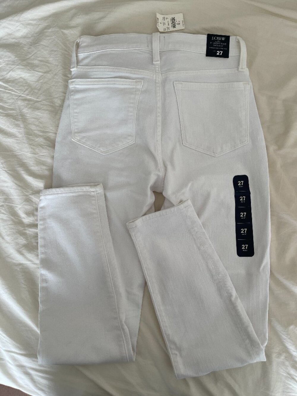 Jcrew 9" High Rise Skinny Jean in Signature Stretch - White Size 27 - Picture 4 of 7